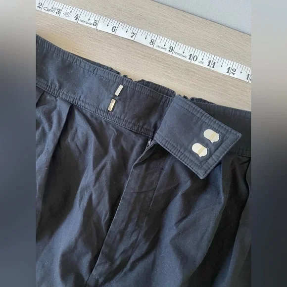 by Anthropologie | Black Cotton Wide-Leg Trouser Office Capsule Wardrobe 16 Tall - Picture 4 of 8